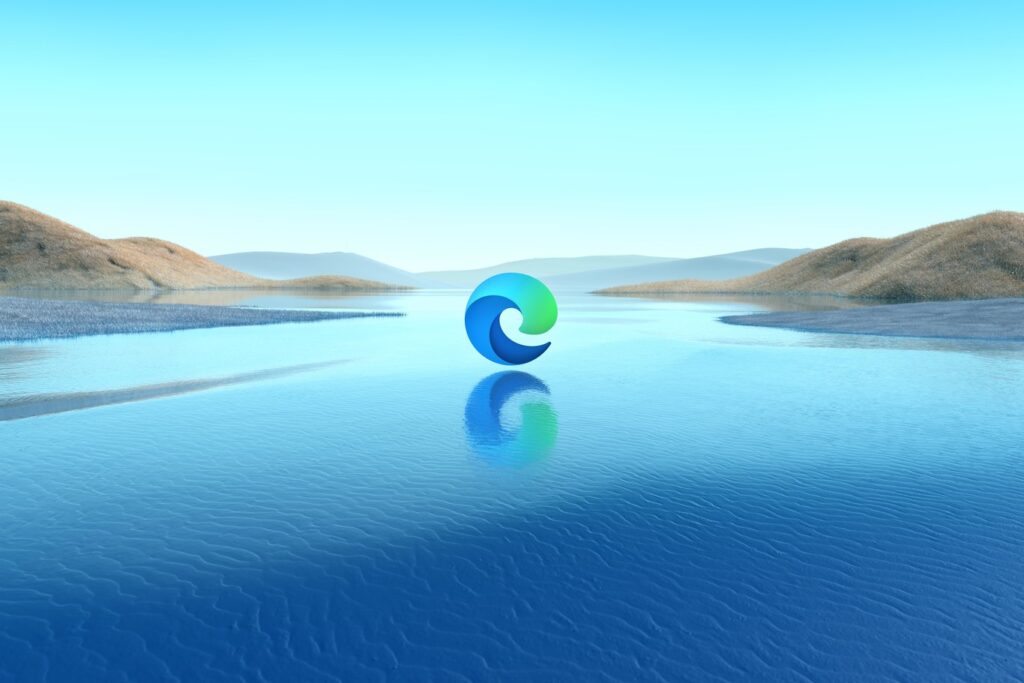 Foto con logo de Microsoft Edge, el navegador oficial de Microsoft