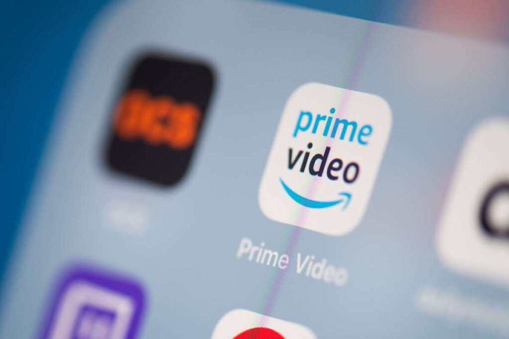 Icono de Prime Video en pantalla de smartphone