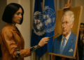 La robot artista Ai‑Da presenta retrato del rey Carlos III en la ONU